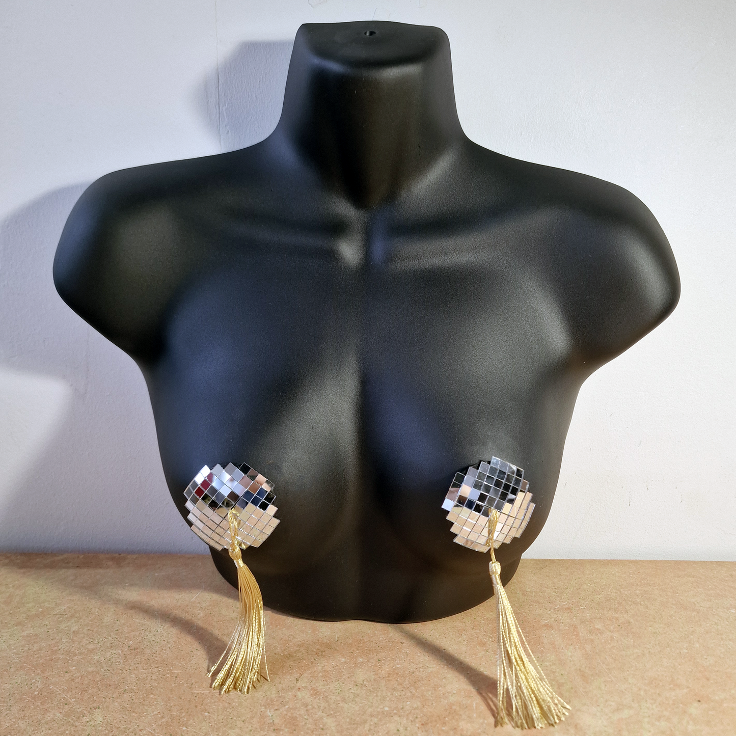 DiSCO NiPS (Round - small tiles) - mirror ball nipple tassels / pasties image 2