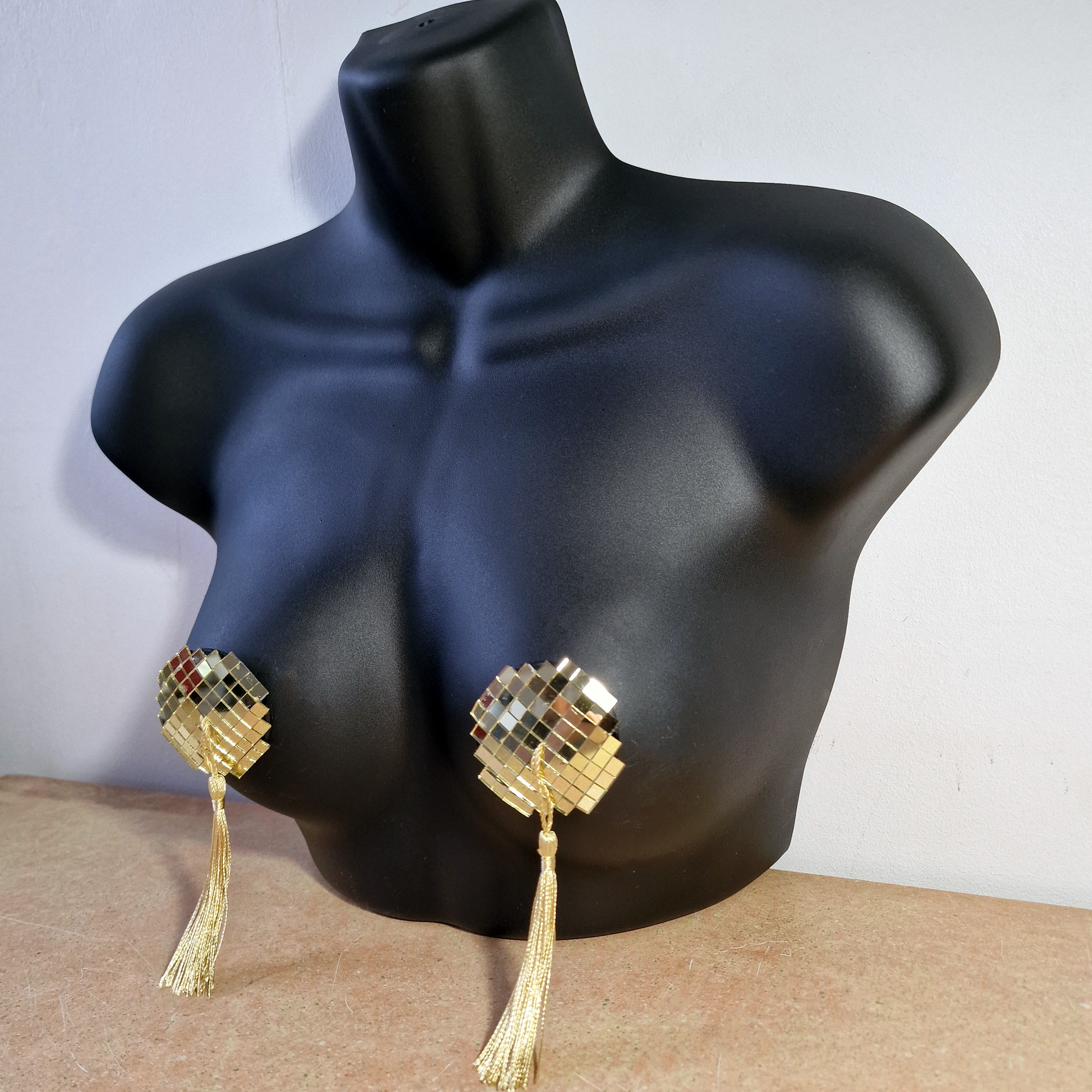 DiSCO NiPS (Round - small tiles) - mirror ball nipple tassels / pasties image 9