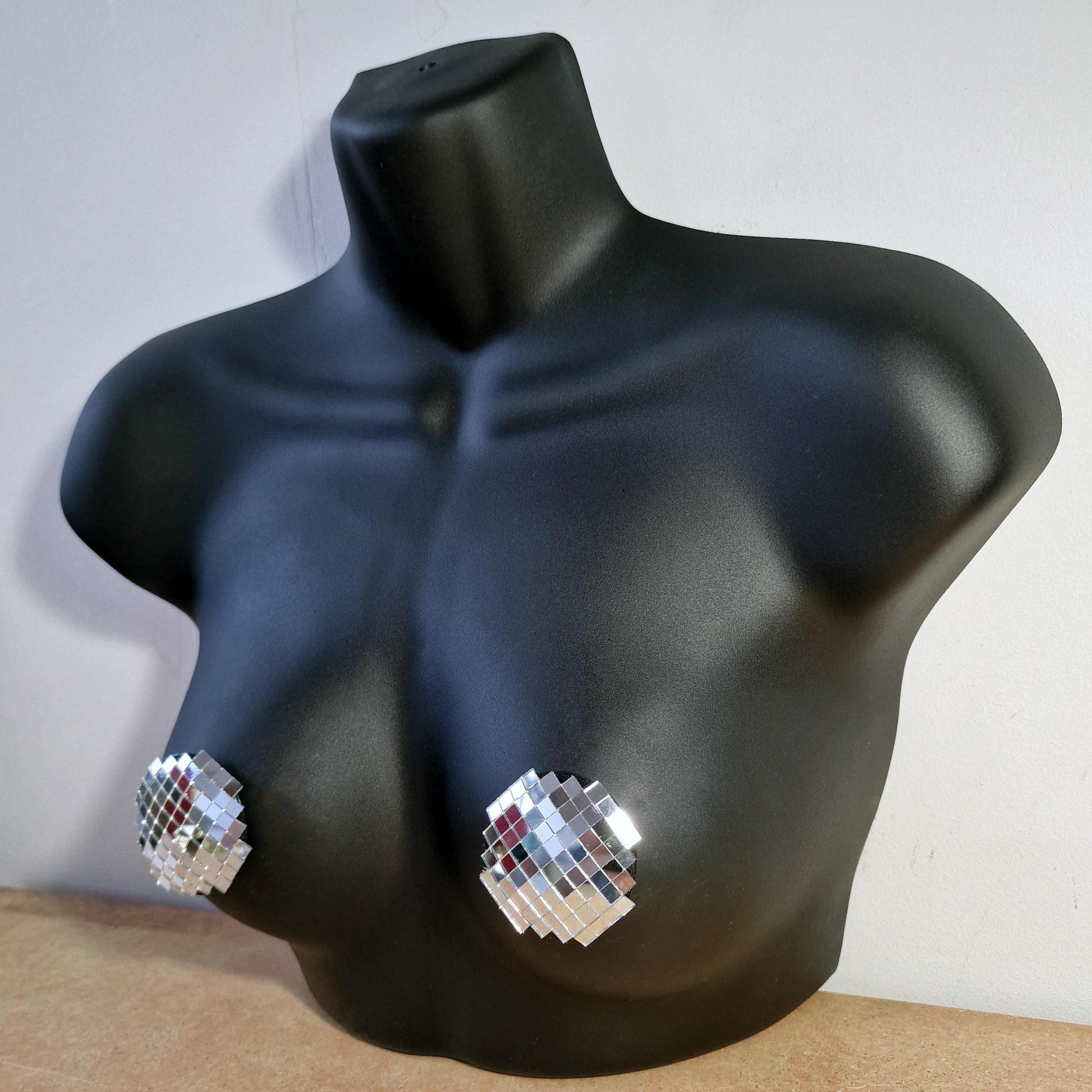 DiSCO NiPS (Round - small tiles) - mirror ball nipple tassels / pasties image 3