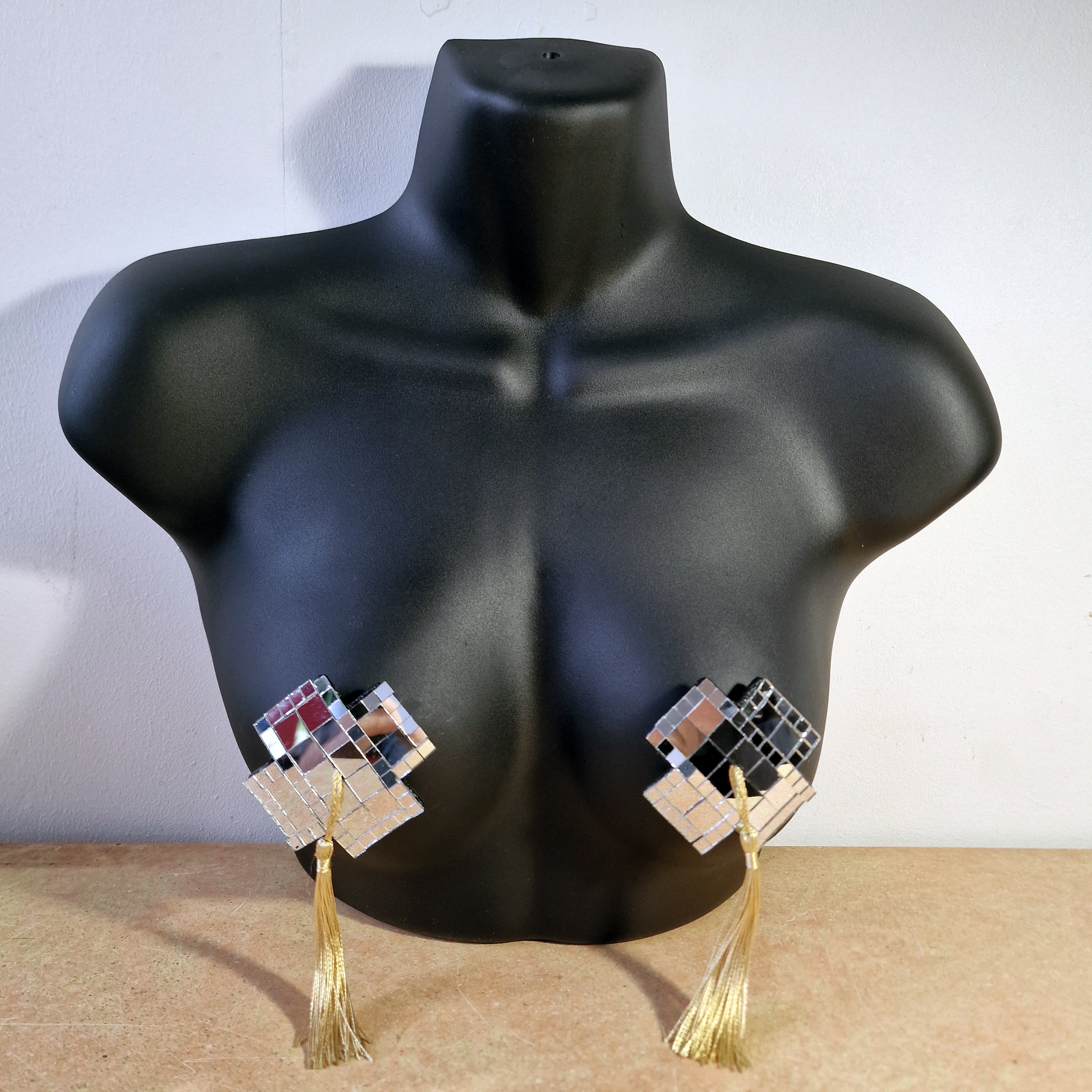 DiSCO NiPS (Cross) - mirror ball nipple tassels / pasties image 6